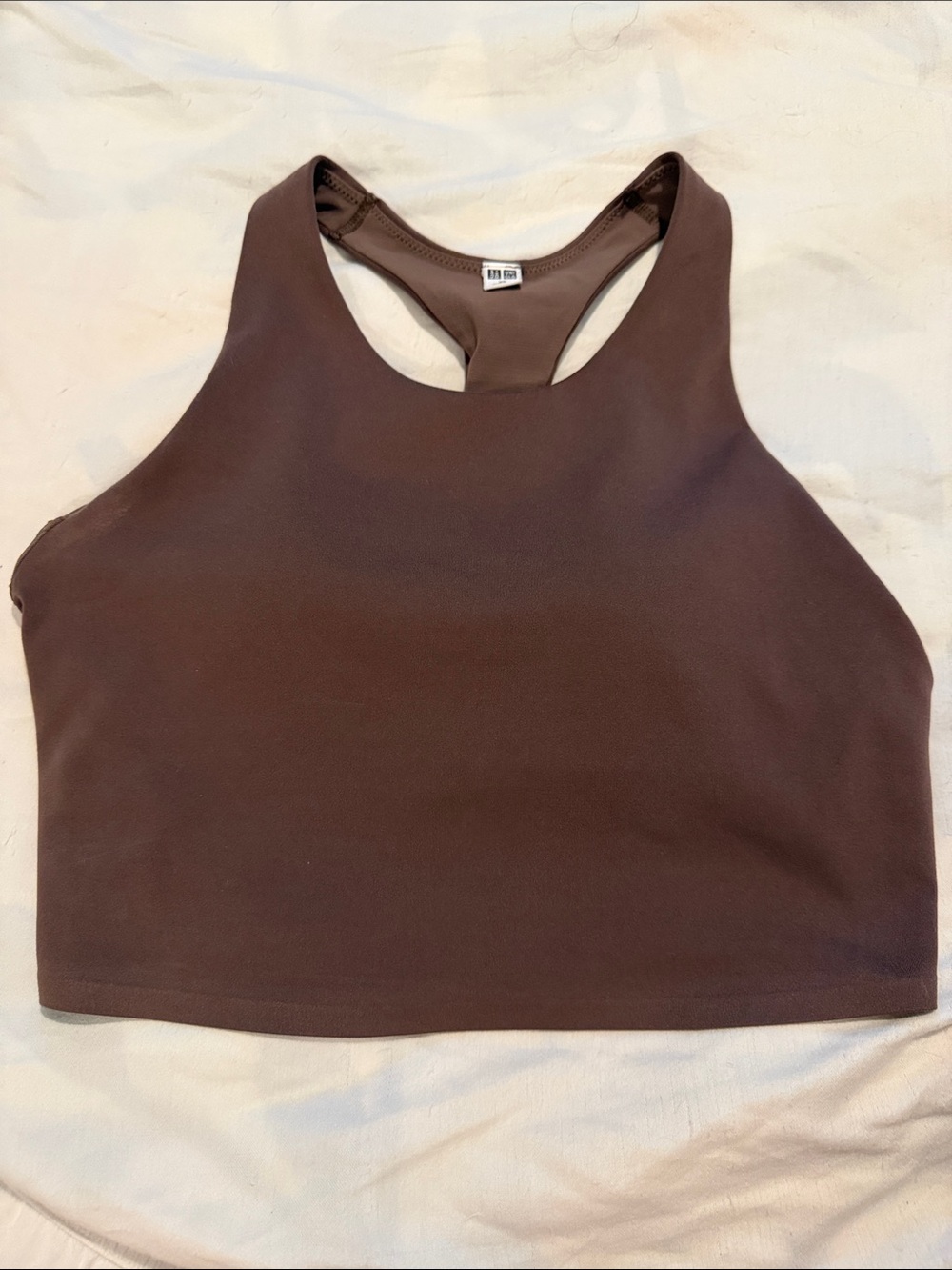 Uniqlo Chocolate Brown Racerback Crop Tank - XS